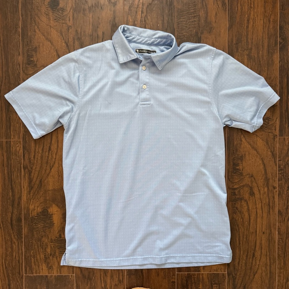 Pebble Beach Medium Blue Dry Luxe Performance Polo